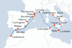 Itinéraire croisière Seabourn Cruise Line au départ de Civitavecchia - Rome