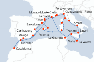 Itinéraire croisière Seabourn Cruise Line au départ de Civitavecchia - Rome