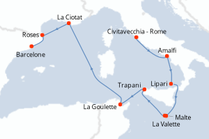 Itinéraire croisière Seabourn Cruise Line au départ de Civitavecchia - Rome