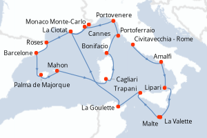 Itinéraire croisière Seabourn Cruise Line au départ de Civitavecchia - Rome