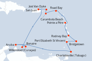 Itinéraire croisière Seabourn Cruise Line au départ de Bridgetown