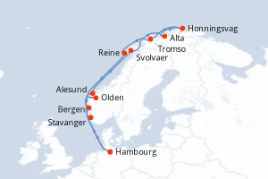 Itinéraire croisière Hurtigruten au départ de Hambourg