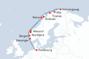 Itinéraire croisière Hurtigruten au départ de Hambourg