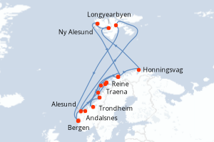 Itinéraire croisière Hurtigruten au départ de Bergen