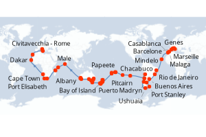 Itinéraire croisière MSC Croisières au départ de Civitavecchia - Rome