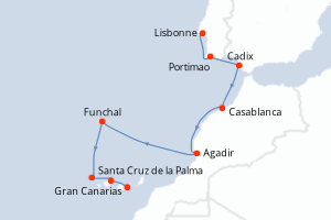 Itinéraire croisière Azamara au départ de Lisbonne