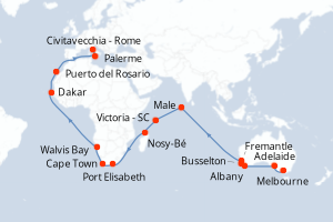 Itinéraire croisière MSC Croisières au départ de Melbourne