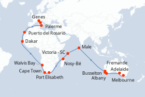 Itinéraire croisière MSC Croisières au départ de Melbourne