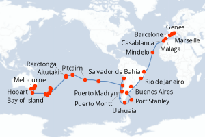 Itinéraire croisière MSC Croisières au départ de Genes