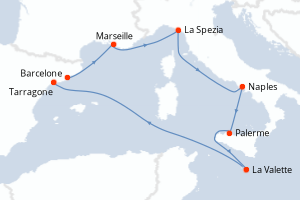 Itinéraire croisière MSC Croisières au départ de Barcelone