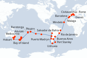 Itinéraire croisière MSC Croisières au départ de Civitavecchia - Rome