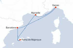 Itinéraire croisière MSC Croisières au départ de Barcelone