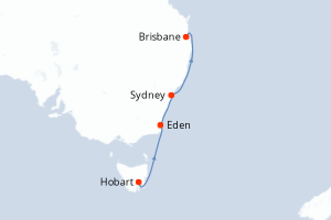 Itinéraire croisière Princess Cruises au départ de Hobart