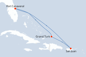 Itinéraire croisière Princess Cruises au départ de Port Canaveral