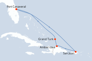 Itinéraire croisière Princess Cruises au départ de Port Canaveral