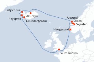 Itinéraire croisière Princess Cruises au départ de Southampton