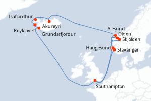 Itinéraire croisière Princess Cruises au départ de Southampton