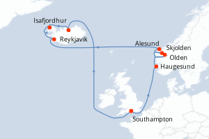 Itinéraire croisière Princess Cruises au départ de Southampton