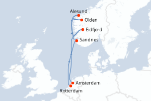 Itinéraire croisière Holland America Line au départ de Amsterdam