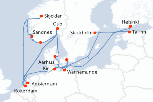 Itinéraire croisière Holland America Line au départ de Rotterdam