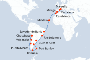 Itinéraire croisière MSC Croisières au départ de Marseille