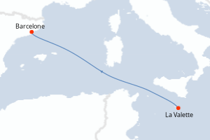 Itinéraire croisière MSC Croisières au départ de La Valette