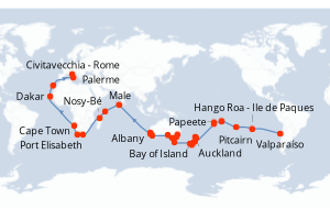 Itinéraire croisière MSC Croisières au départ de Valparaíso