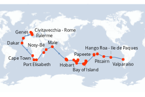 Itinéraire croisière MSC Croisières au départ de Valparaíso