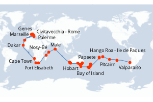 Itinéraire croisière MSC Croisières au départ de Valparaíso