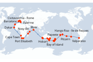 Itinéraire croisière MSC Croisières au départ de Valparaíso