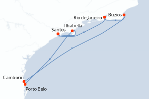 Itinéraire croisière Costa Croisières au départ de Santos