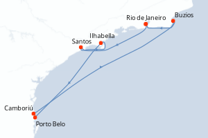 Itinéraire croisière Costa Croisières au départ de Rio de Janeiro