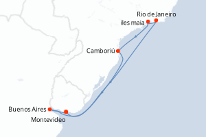 Itinéraire croisière Costa Croisières au départ de Montevideo