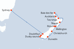 Itinéraire croisière Celebrity Cruises au départ de Auckland