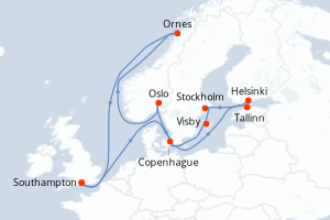 Itinéraire croisière Celebrity Cruises au départ de Southampton