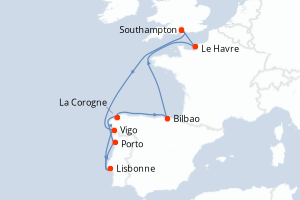 Itinéraire croisière Celebrity Cruises au départ de Southampton