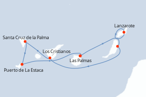 Itinéraire croisière Ponant au départ de Las Palmas