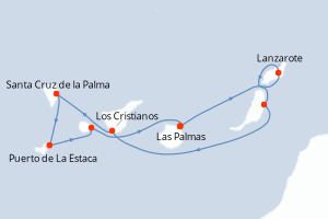 Itinéraire croisière Ponant au départ de Las Palmas