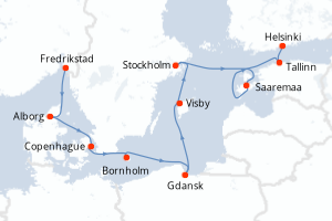 Itinéraire croisière Ponant au départ de Fredrikstad