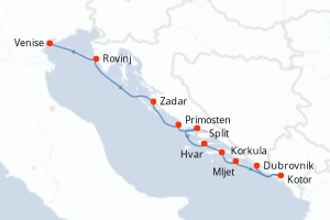 Itinéraire croisière Ponant au départ de Venise