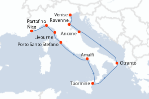 Itinéraire croisière Ponant au départ de Venise