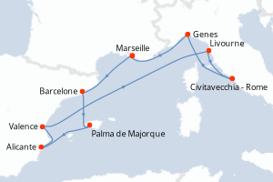 Itinéraire croisière MSC Croisières au départ de Marseille