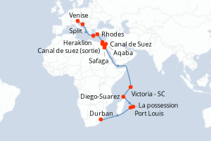 Itinéraire croisière MSC Croisières au départ de Venise