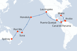 Itinéraire croisière Cunard au départ de Sydney