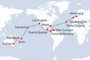 Itinéraire croisière Cunard au départ de Sydney