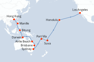 Itinéraire croisière Cunard au départ de Hong Kong