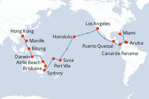 Itinéraire croisière Cunard au départ de Hong Kong