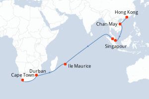 Itinéraire croisière Cunard au départ de Hong Kong