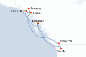 Itinéraire croisière Princess Cruises au départ de Vancouver