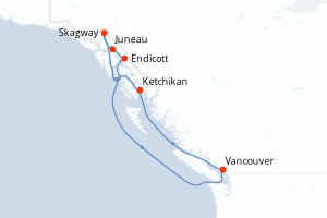 Itinéraire croisière Princess Cruises au départ de Vancouver